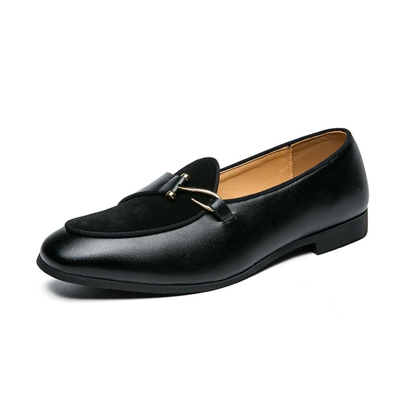 Stylish buckle men's leather loafers