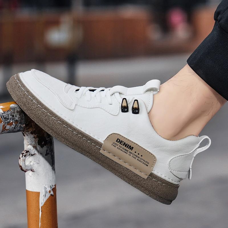 Trendy casual soft-soled genuine leather sneakers