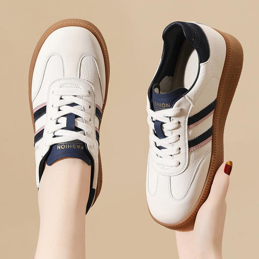 Stylish new lace-up genuine leather soft-soled women's shoes