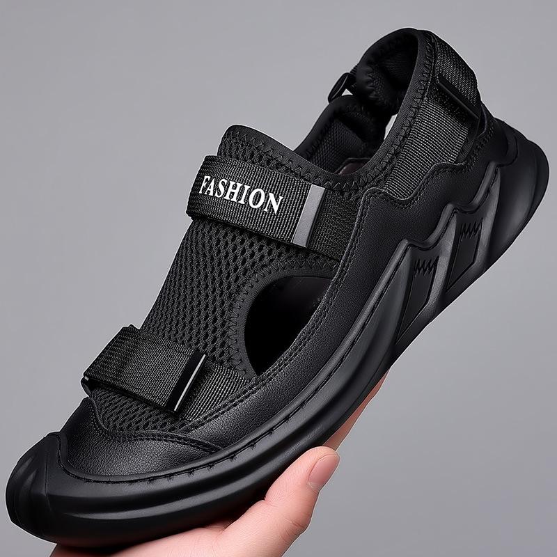 Trendy mesh breathable men's outdoor casual soft-soled sandals