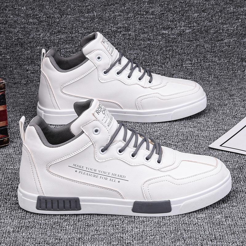 New breathable leather waterproof casual sports mid-top shoes