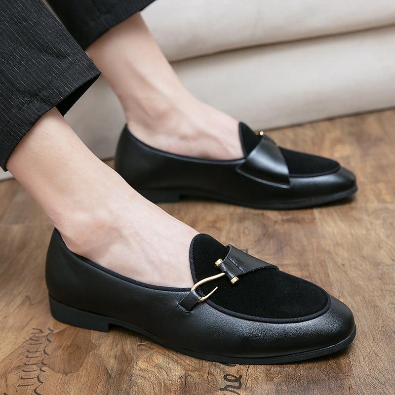 Stylish buckle men's leather loafers