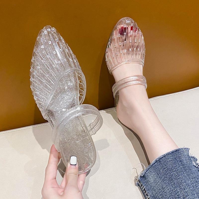 Stylish new anti-slip crystal sandals