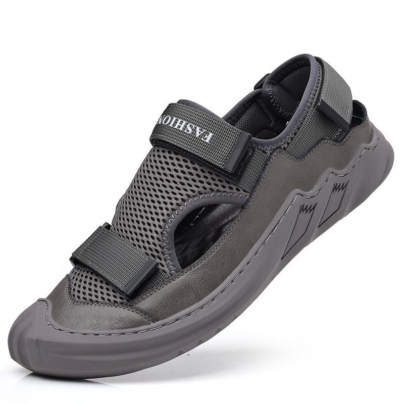 Trendy mesh breathable men's outdoor casual soft-soled sandals