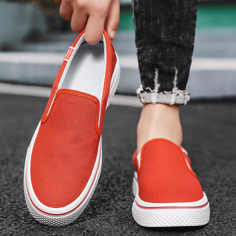 New men's breathable platform canvas casual shoes