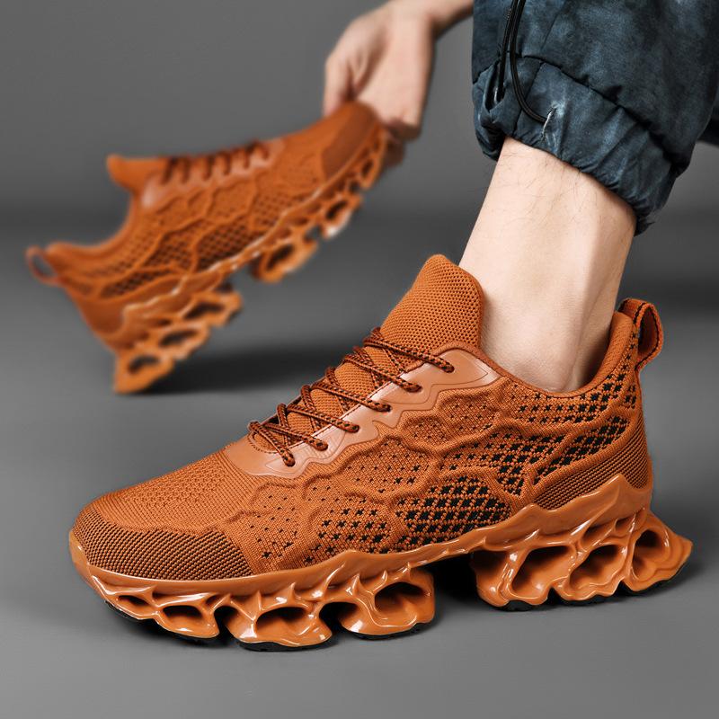 Trendy 3D fly woven breathable casual running cushioning comfortable sports shoes