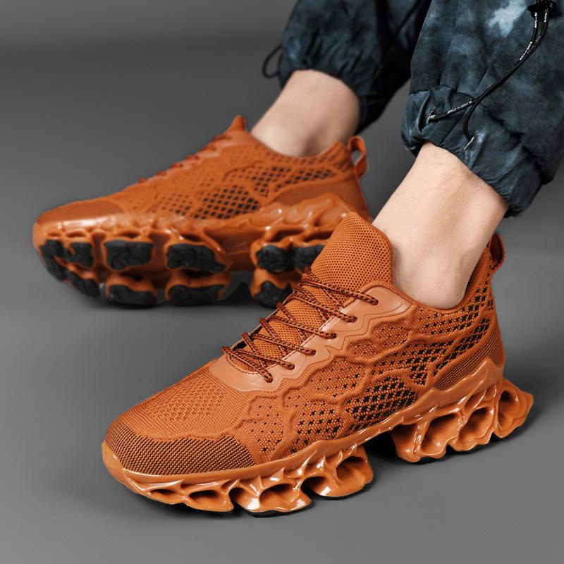 Trendy 3D fly woven breathable casual running cushioning comfortable sports shoes