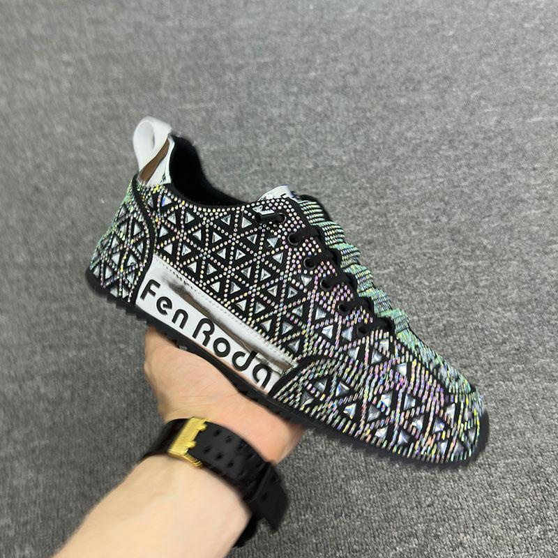 Trendy diamond shiny thick-soled non-slip slip-on men's sneakers