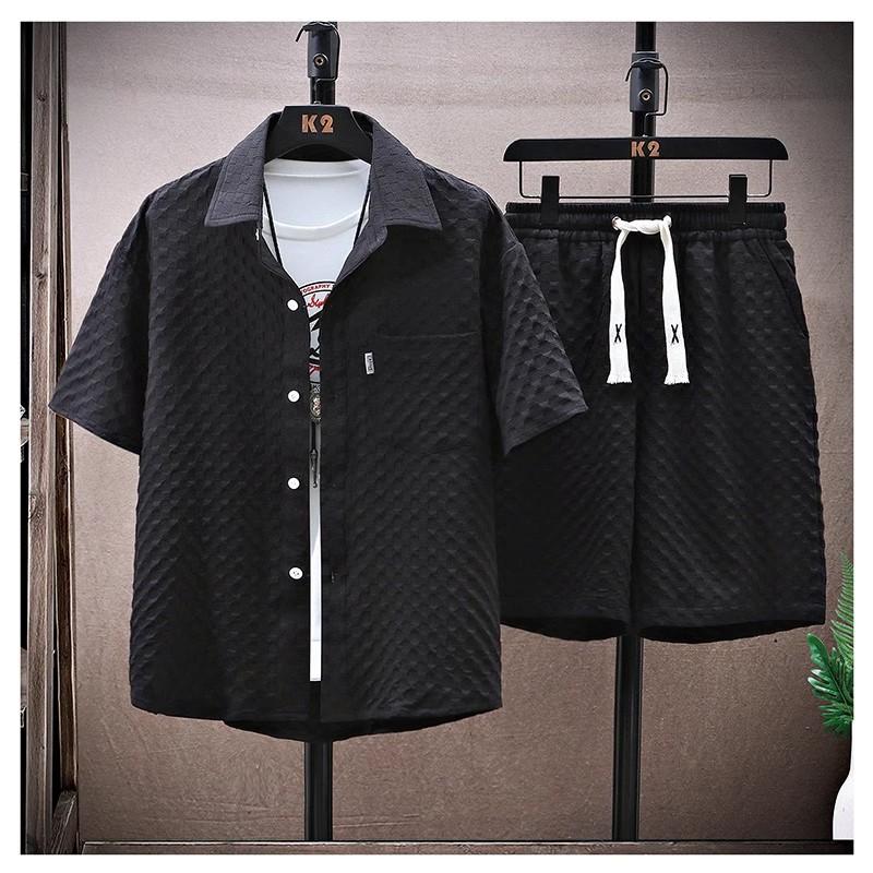 Trendy men's summer casual two-piece set