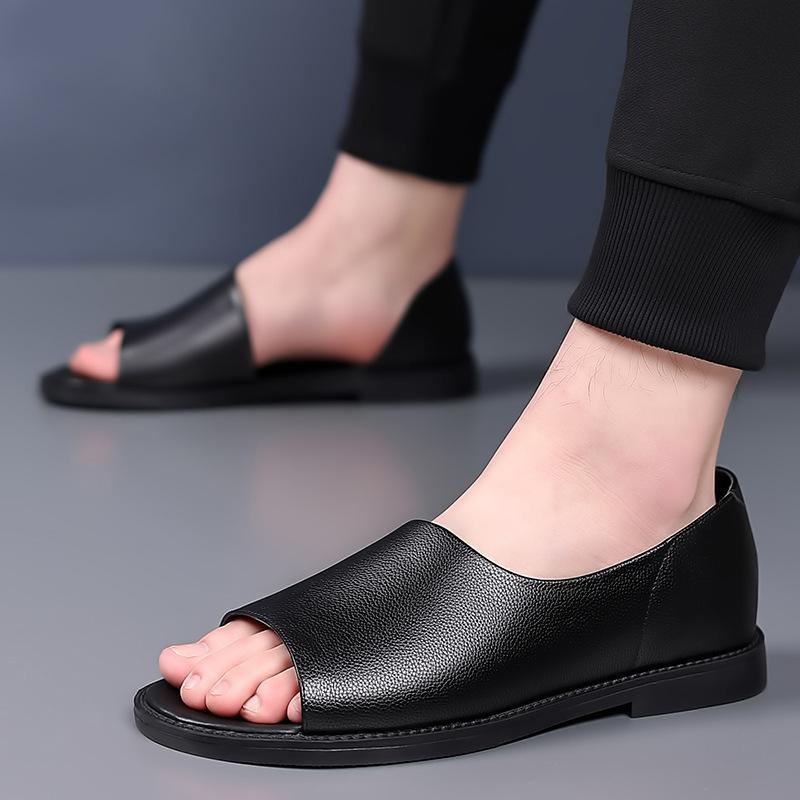 Summer new style genuine leather comfortable anti-odor and anti-slip men's sandals