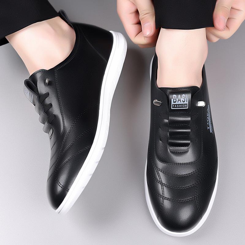 Stylish new men's soft sole breathable casual leather shoes