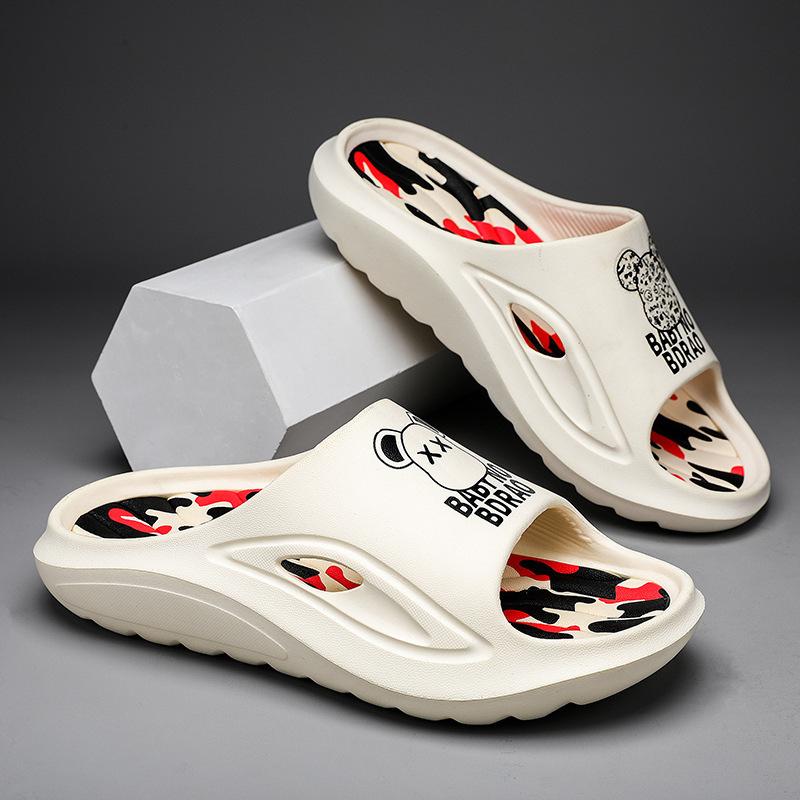 Trendy platform soled non-slip outdoor wearable slippers