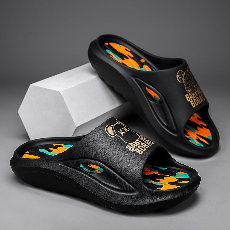 Trendy platform soled non-slip outdoor wearable slippers