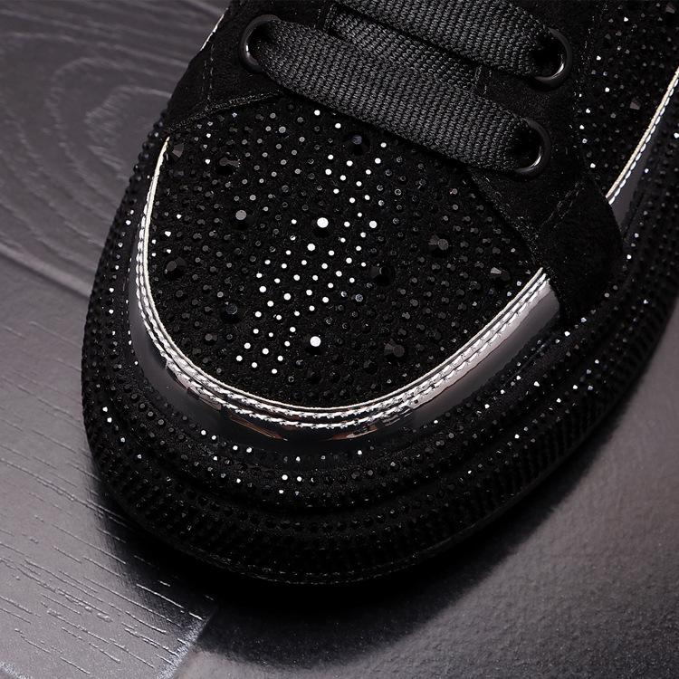 Trendy rhinestone men's sneakers