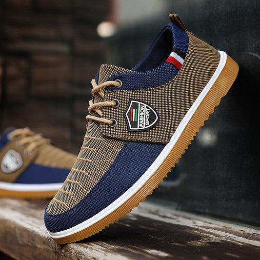 Stylish lace-up casual canvas shoes