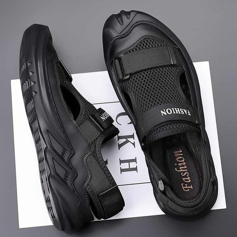 Trendy mesh breathable men's outdoor casual soft-soled sandals