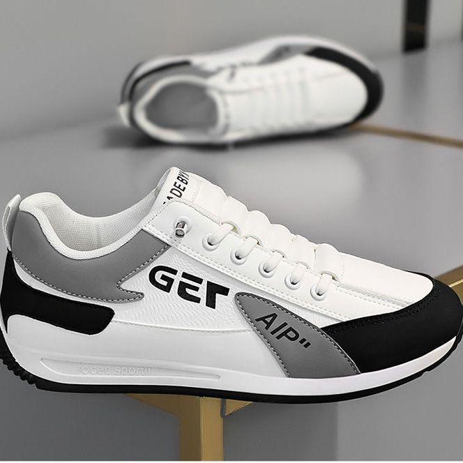 Fashionable lightweight leather breathable men's casual shoes