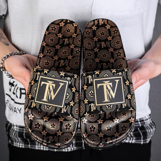 Trend-printed casual non-slip slippers