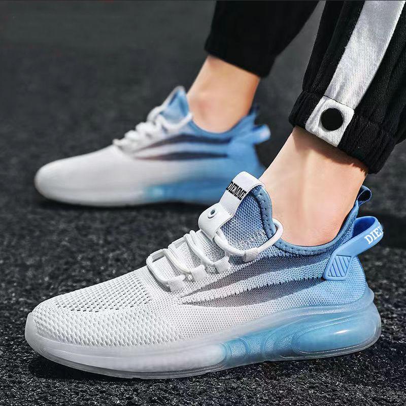 New breathable gradient color fly knit sneakers