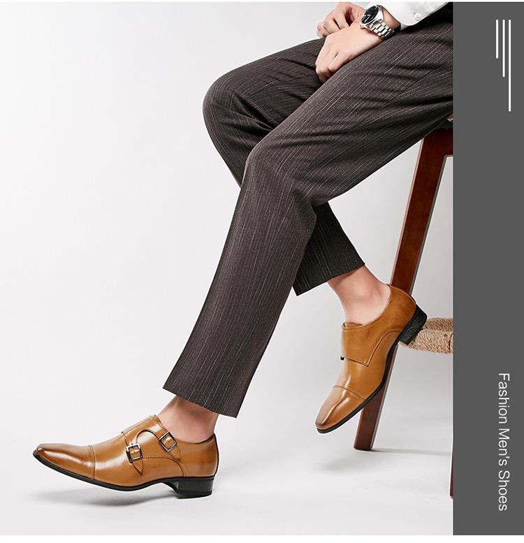 men's double monk formal shoes