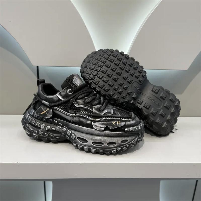 Trendy new thick-soled breathable mesh retro sneakers