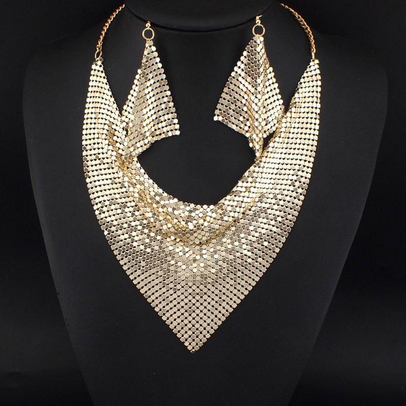 Women's Triangle Necklace Earrings Personalized Trendy Jewelry Set