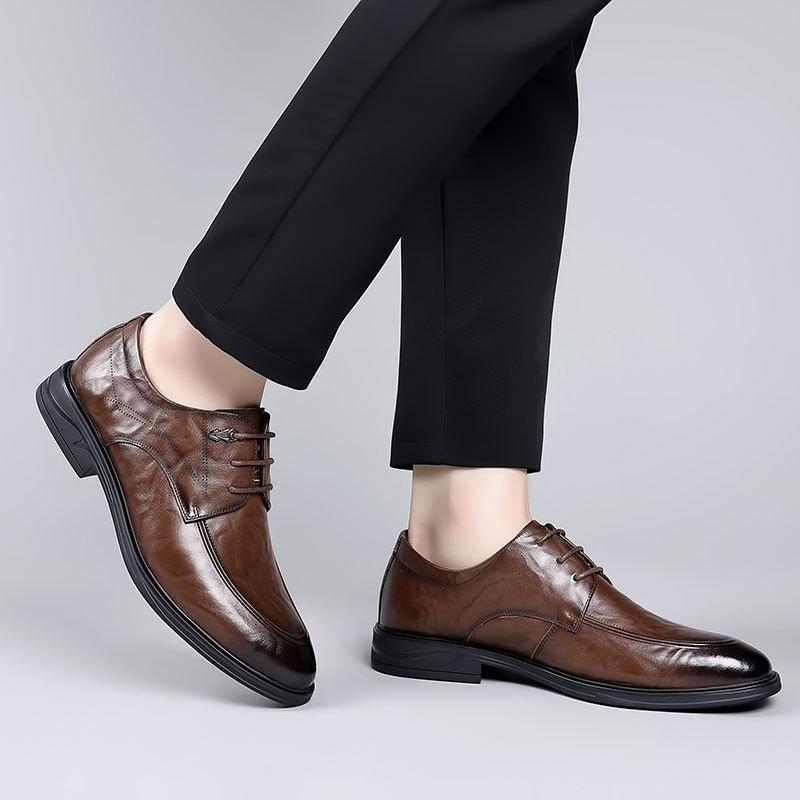 Cowhide business comfortable lace-up men's leather shoes