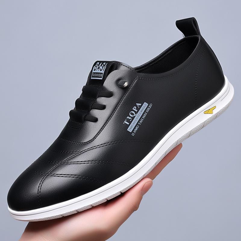 Stylish new men's soft sole breathable casual leather shoes