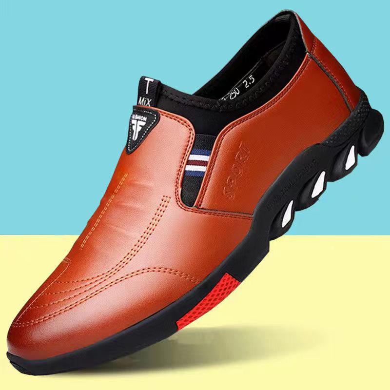 Stylish thick sole men's leather shoes