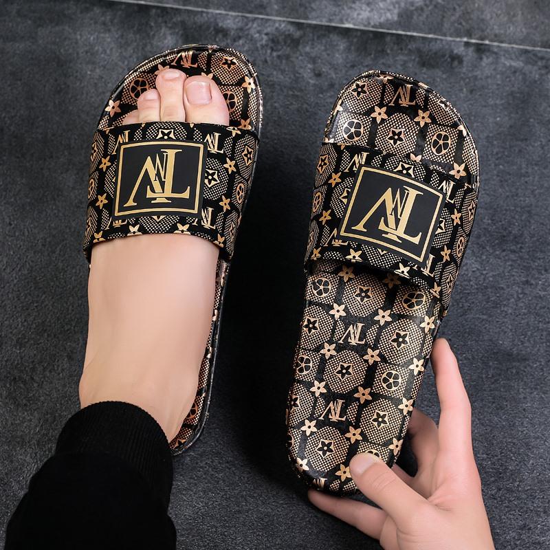 Trend-printed casual non-slip slippers