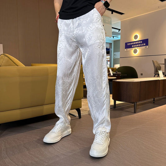 New Fashion Jacquard Straight Versatile Breathable Pants