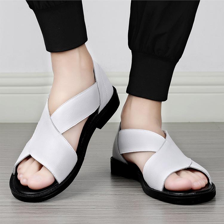 Men's cowhide new casual summer soft sole anti-slip beach sandals