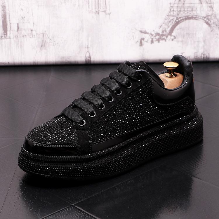 Trendy rhinestone men's sneakers