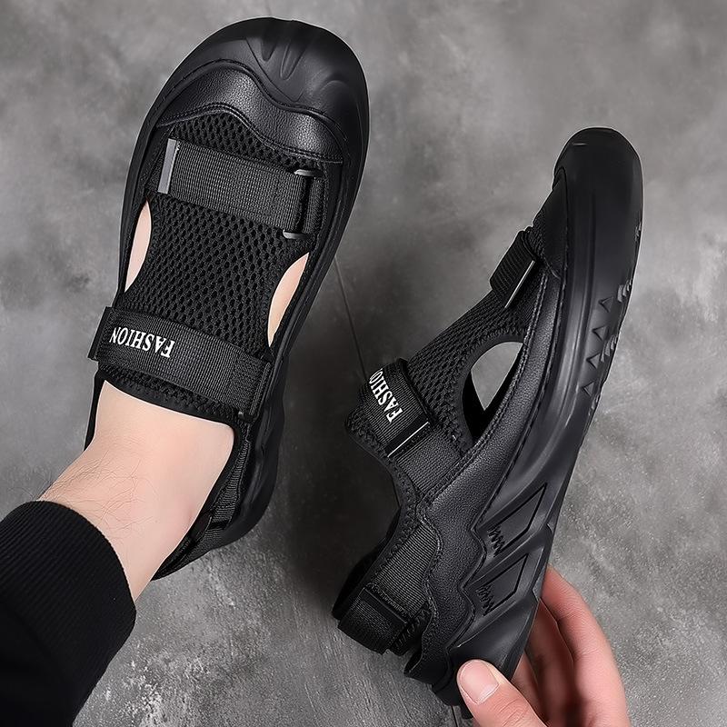 Trendy mesh breathable men's outdoor casual soft-soled sandals