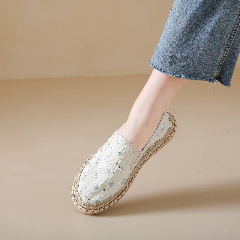 Stylish new thick-soled casual shiny canvas shoes