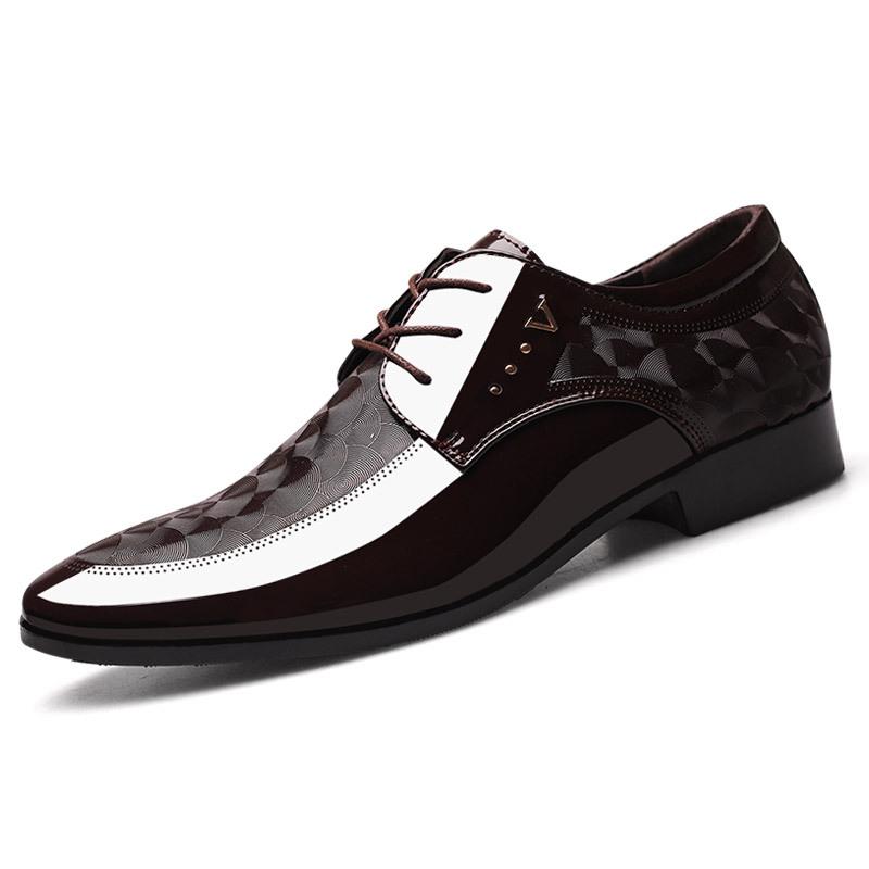 New shiny leather men's business formal shoes