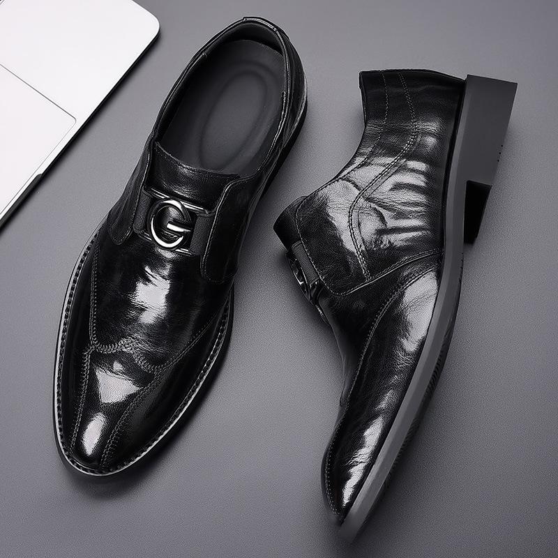 New style sheepskin business men's casual leather shoes