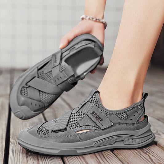 Summer mesh breathable hollow non-slip wear-resistant lightweight men's outdoor sandals