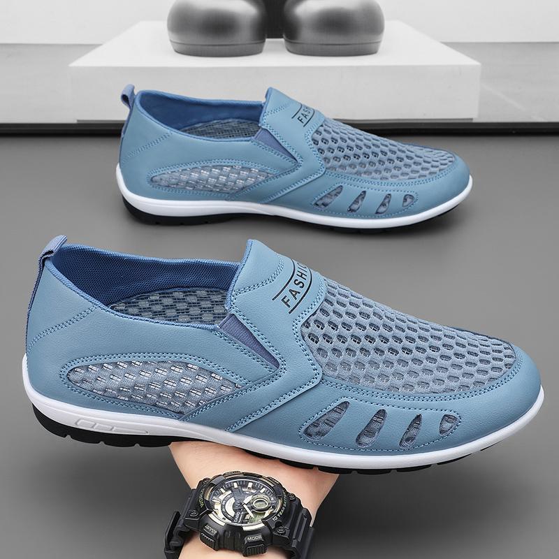 Trendy men's hollow mesh breathable sneakers