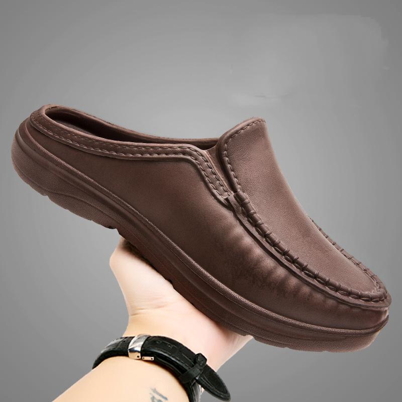 Men's non-slip lightweight breathable semi-slip leather shoes