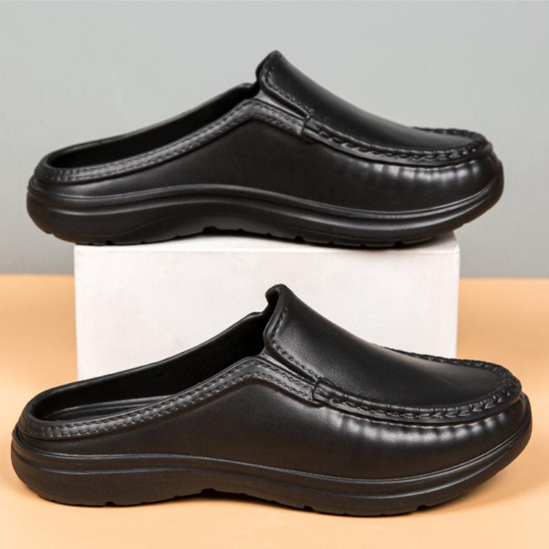 Men's non-slip lightweight breathable semi-slip leather shoes