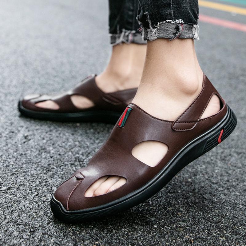 Trendy new cowhide hollow breathable casual lightweight summer casual leather shoes