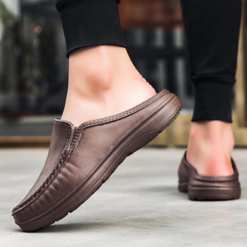 Men's non-slip lightweight breathable semi-slip leather shoes