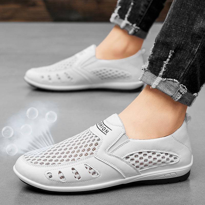 Trendy men's hollow mesh breathable sneakers