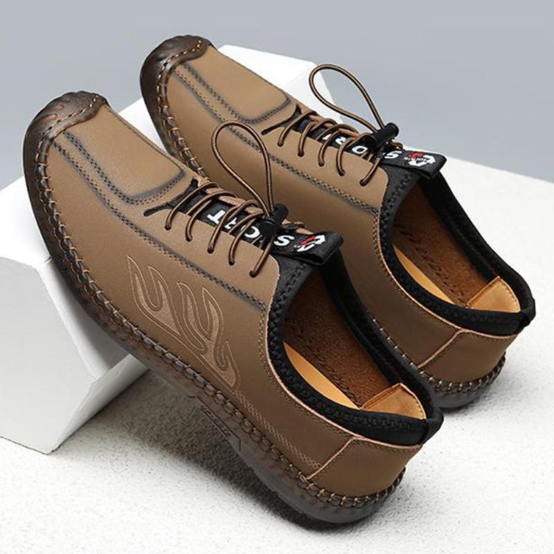 Trendy Men's Soft Soled Breathable Casual Leather Shoes