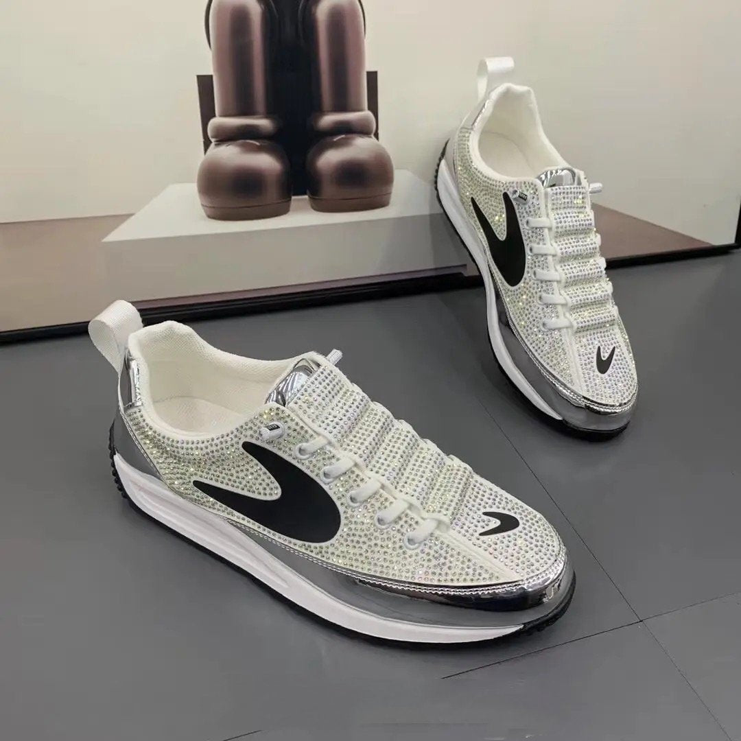 Trendy shiny diamond comfortable sports casual breathable men's shoes