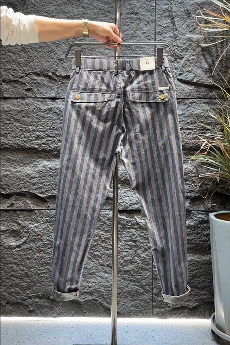 Trendy men's striped trousers