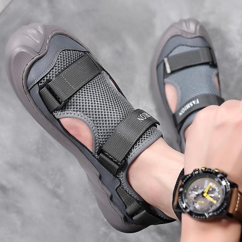 Trendy mesh breathable men's outdoor casual soft-soled sandals