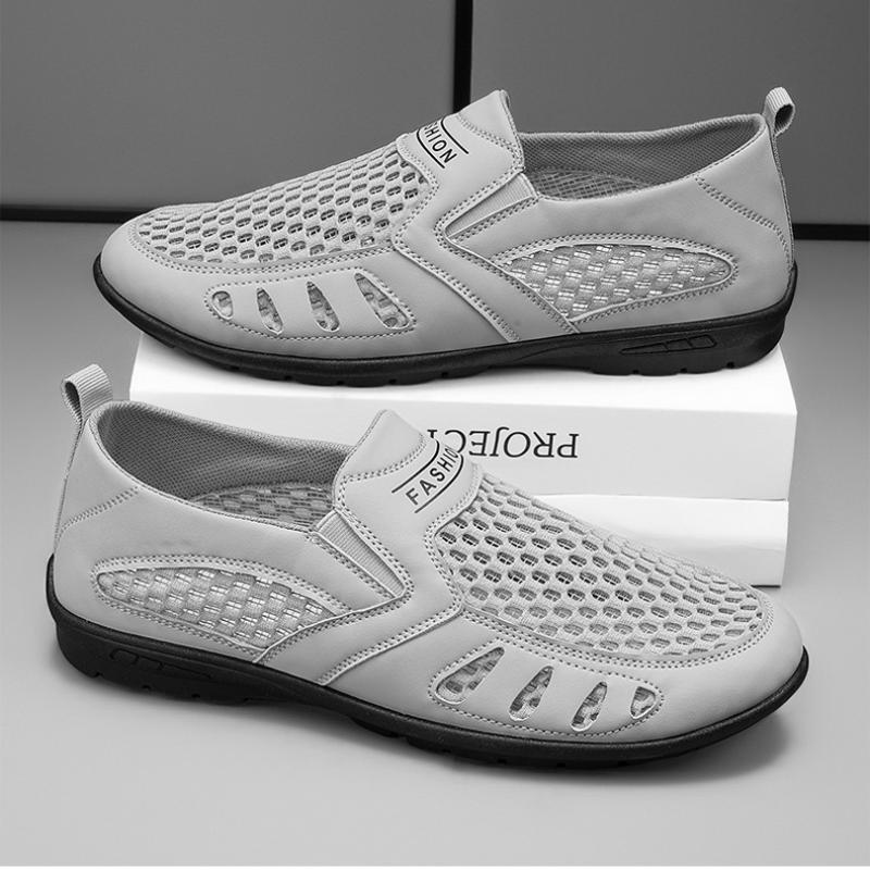 Trendy men's hollow mesh breathable sneakers