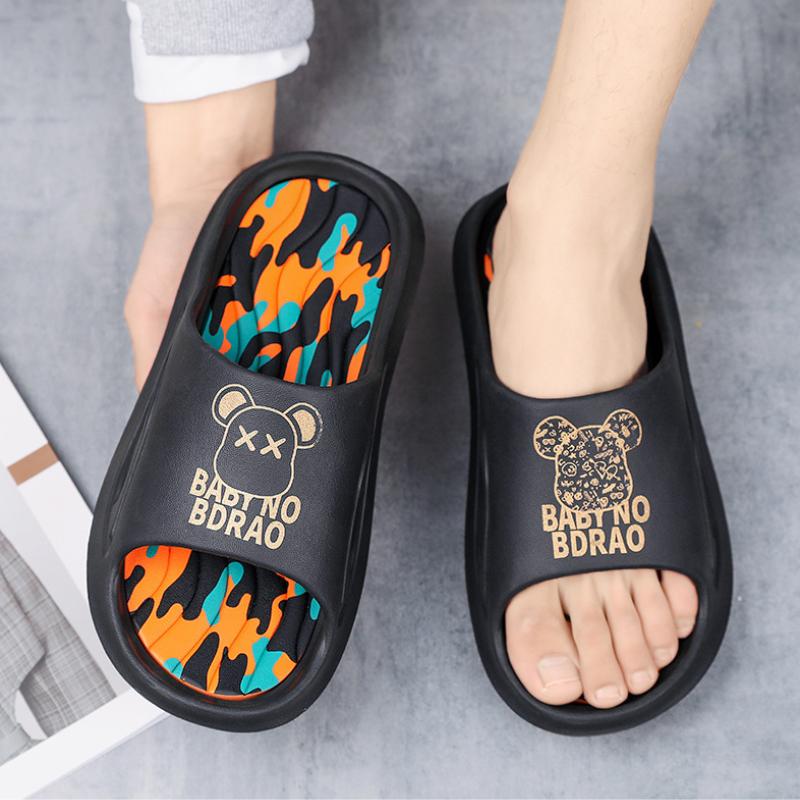 Trendy platform soled non-slip outdoor wearable slippers